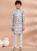 Cotton Multi Traditional Wear Digital Printed Kids Kurta Pajama